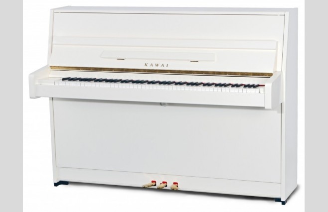 Kawai K-15 ATX 3L Snow White Polished Upright Piano All Inclusive Package - Image 1