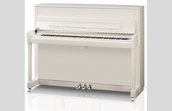 Kawai K-200 SL Snow White Polished Upright Piano - Image 1