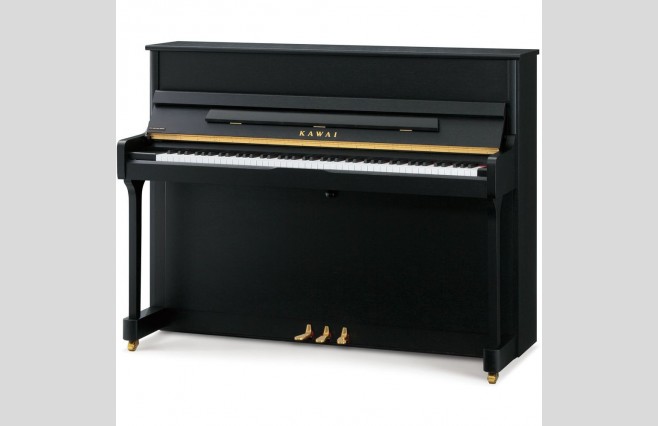 Kawai E-200 Studio Ebony Satin Upright Piano All Inclusive Package - Image 1