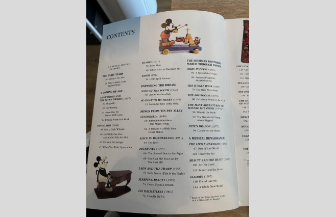 Used Illustrated Treasury Of Disney Songs Piano/Vocal/Guitar Book - REF 0002 - Image 2