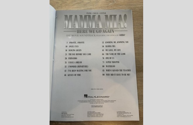Used Mamma Mia Here We Go Again Piano/Vocal/Guitar Book - REF 0007 - Image 2