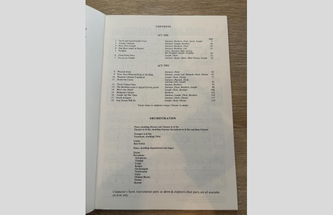 Used Joseph and the Amazing Technicolor Dreamcoat Vocal Score Book - REF 0013 - Image 2