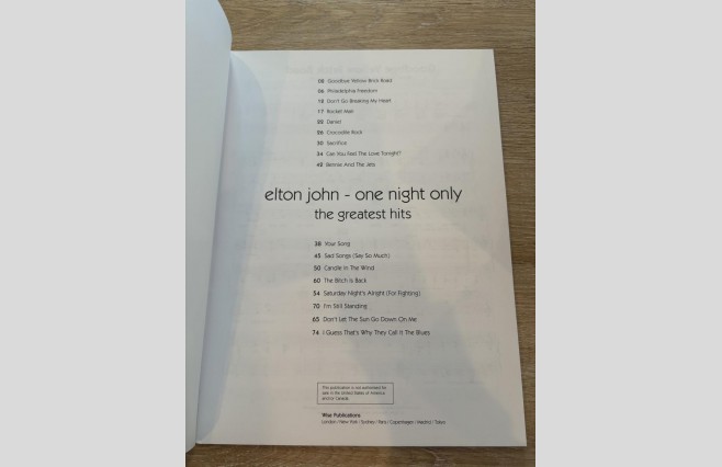 Used Elton John One Night Only Piano/Vocal/Guitar Book - REF 0017 - Image 2