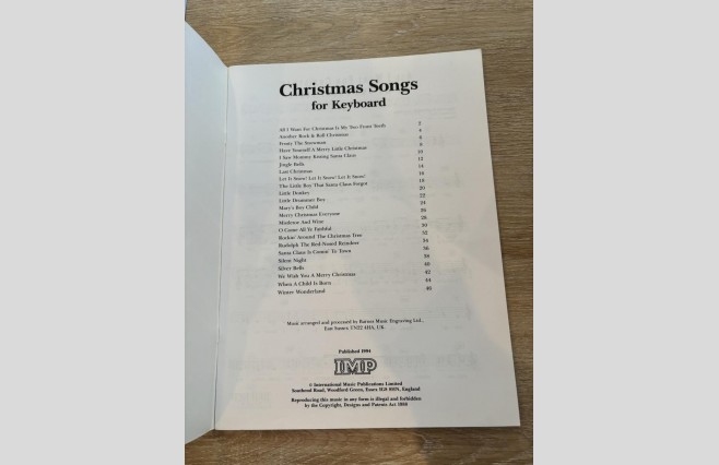 Used Christmas Songs For Keyboard - REF 0029 - Image 2
