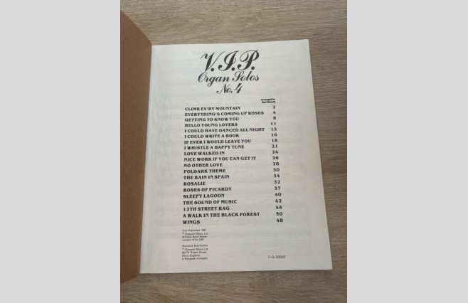 Used VIP Organ Solos No4 Music Book REF 0043 - Image 2