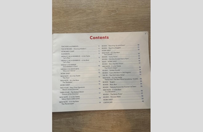 Used John Thompson's Easiest Piano Course Part One Music Book REF 0059 - Image 2