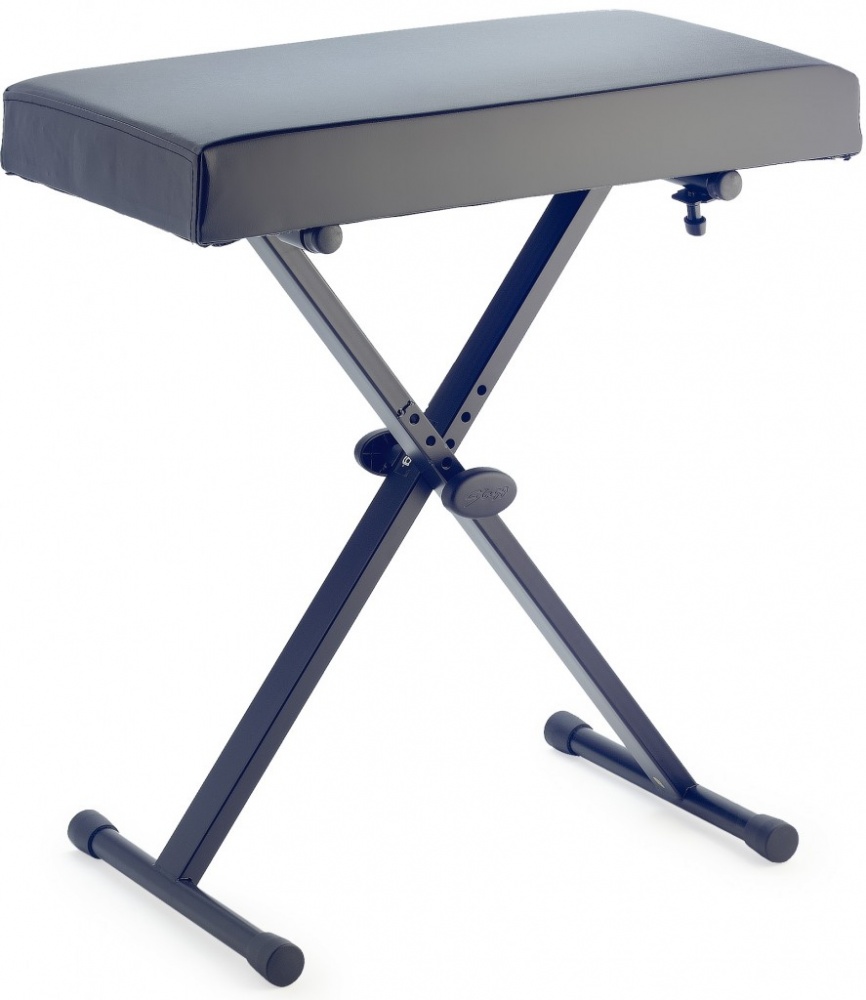 Adjustable Height Black Keyboard Stool with Extra Padded Top