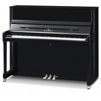 Kawai K-300 Aures2 SL Ebony Polished Upright Piano (Silver Fittings)